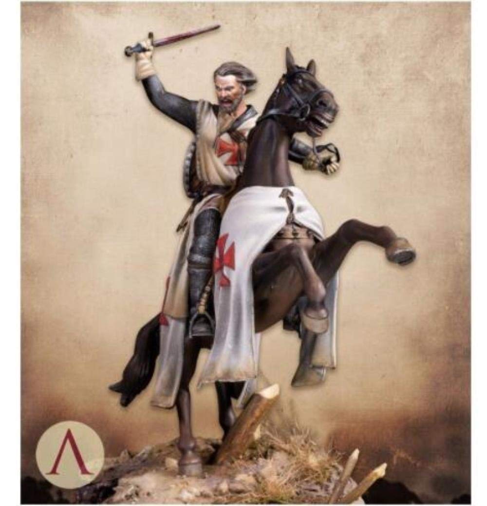 1/24 75Mm Monté Chevalier Templier Croisades Ère 75Mm Jouet Résine Modèle Miniature Kit Démontage Non Peint