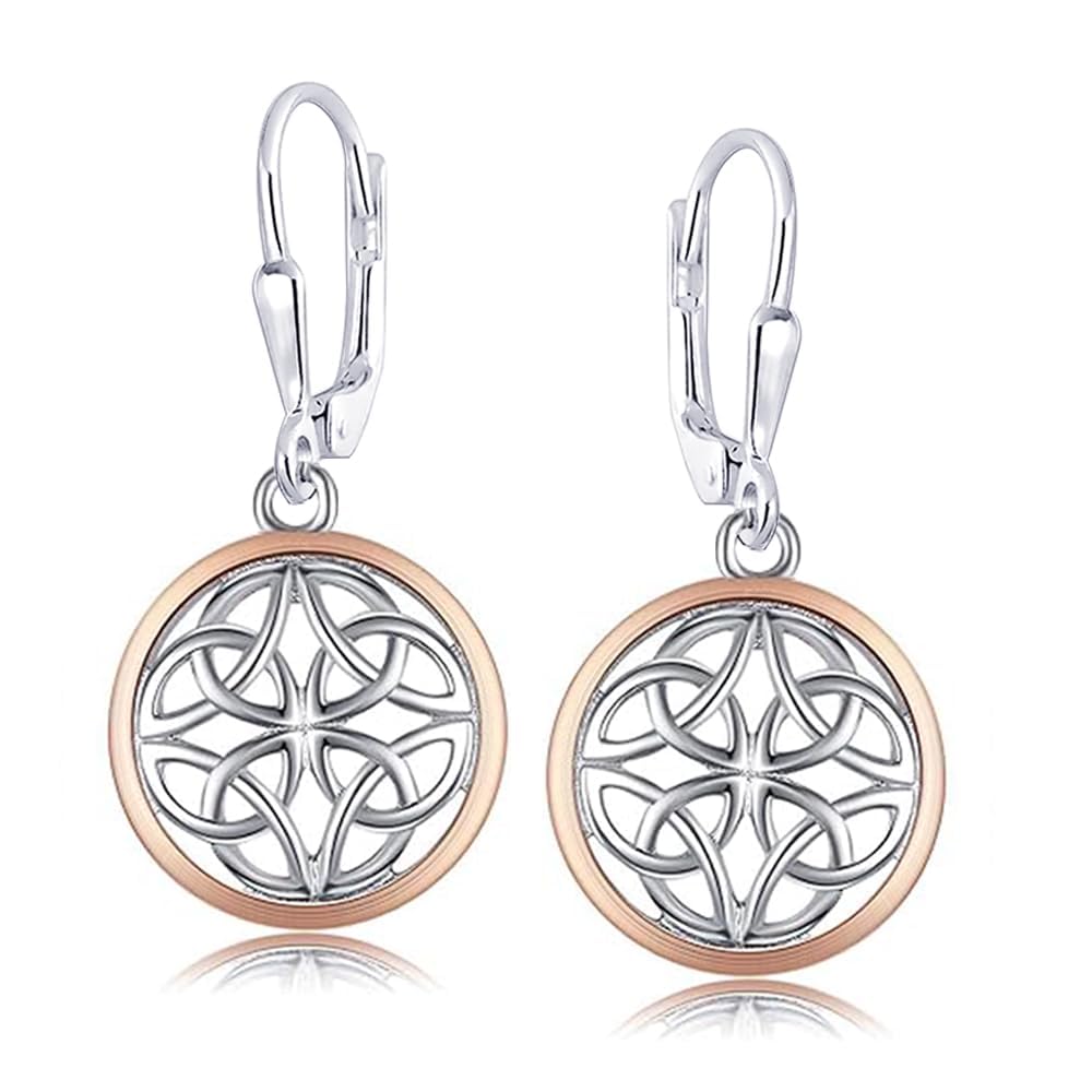 Nora Nico 925 Sterling Silver BIS Hallmarked Jewelry Two-Tone Celtic-Knot Drop Dangle Earrings for Women (B09VDJXHX4) Amazon Price History, Amazon Price Tracker