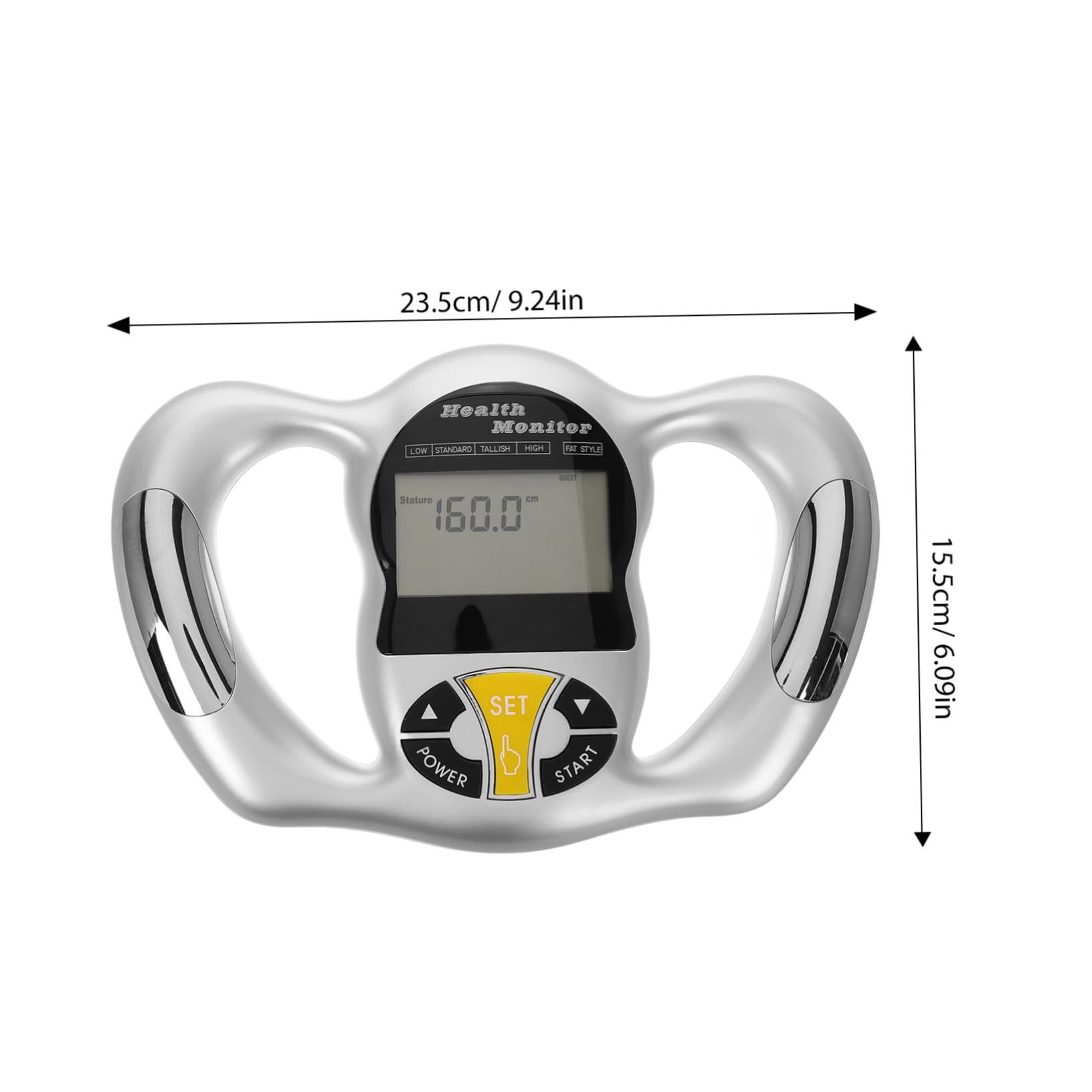 Medidor de Grasa Corporal Portátil Plata Abs para Análisis