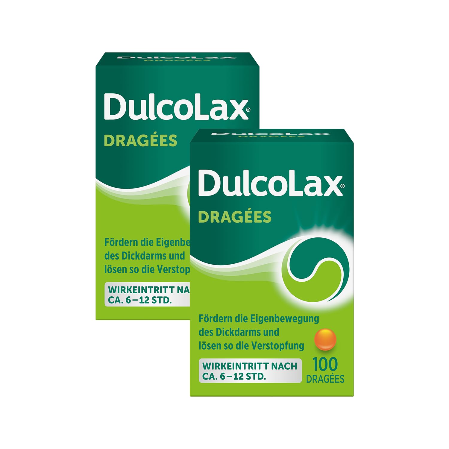 DulcoLax 2 x 100 Stk Dragées - Abführmittel bei Verstopfung mit Bisacodyl 100 Stück (2er Pack)