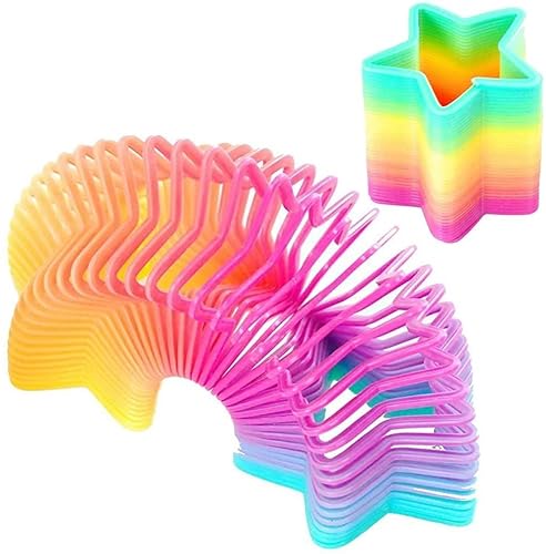 Damaiyyy Rainbow Spiral Springs Spielzeug Spirale 4 Stück Kinderspielzeug Spirale Treppenläufer Sprungfeder Spielzeug Treppenläufer Spirale Regenbogen Spirale für Kinderpartys,Geschenke,Partypacks