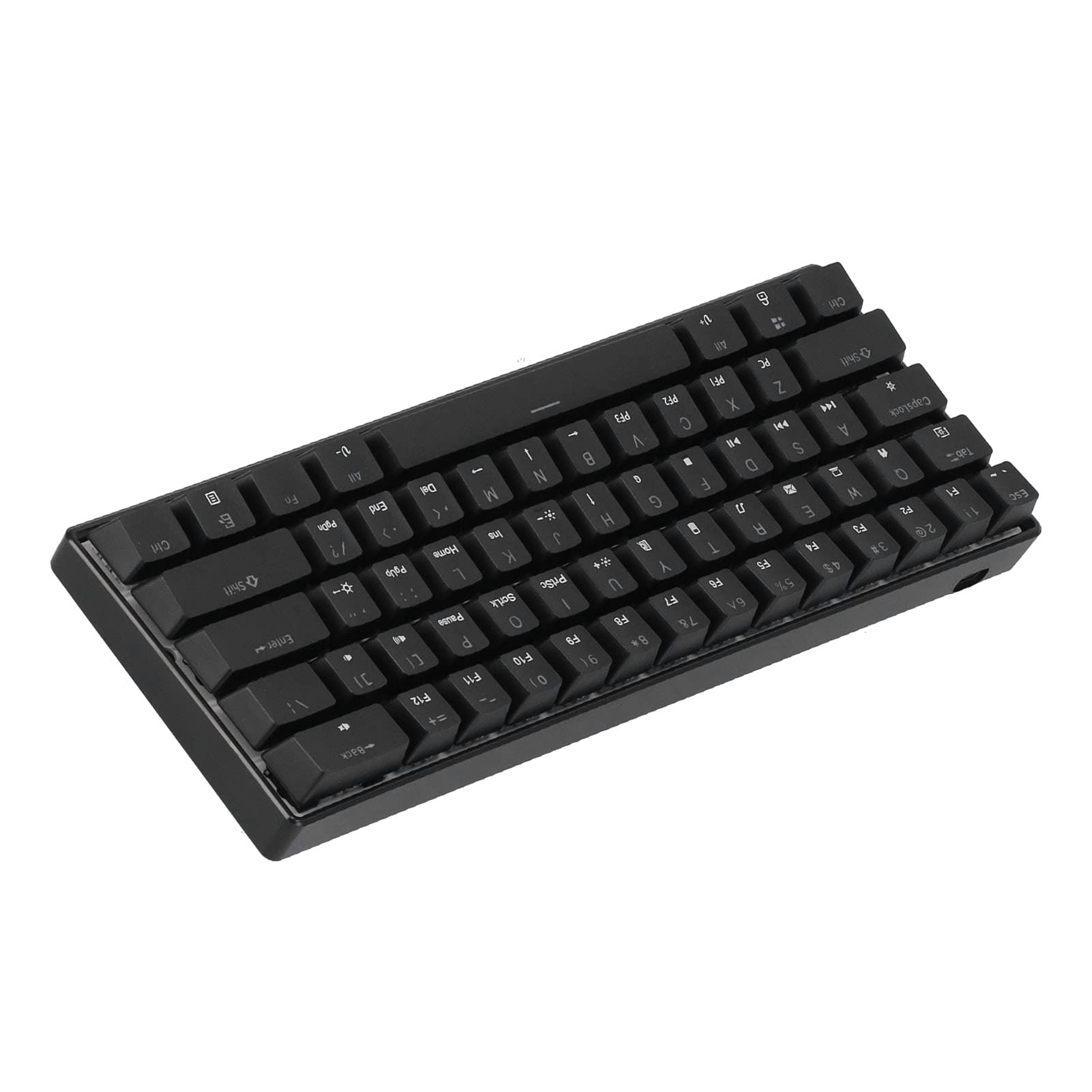 Tastiera Meccanica Mini Tastiera da Gioco RGB N-Key Rollover 61 Tasti per Computer, Design Ergonomico Ad Altezza Mobile, Plug and Play, per Appassionati di Giochi per PC