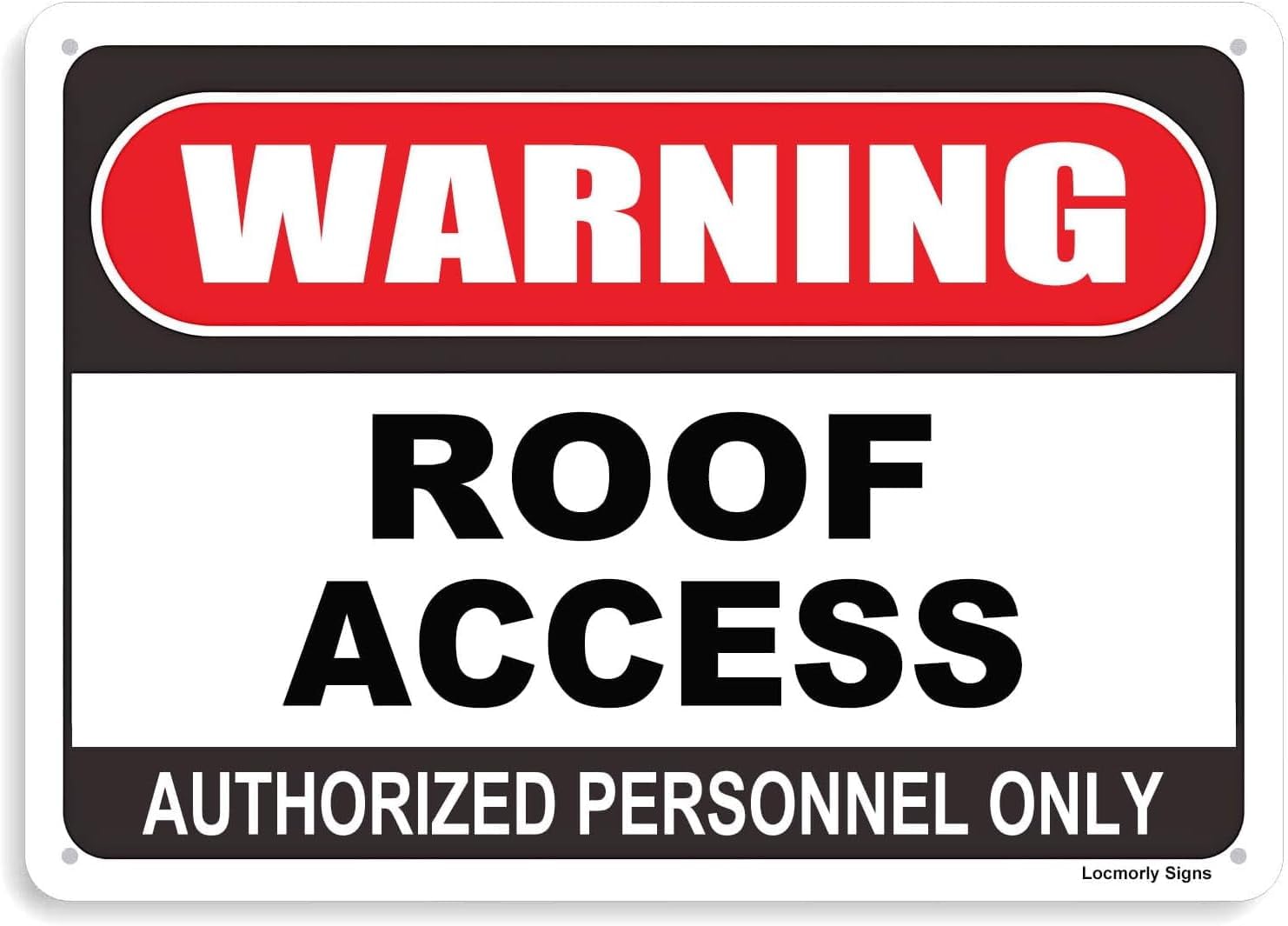 (2-Pack) Warning Metal Tin Sign Roof Access Sign, Personnel Only Sign, 8x12 Inch