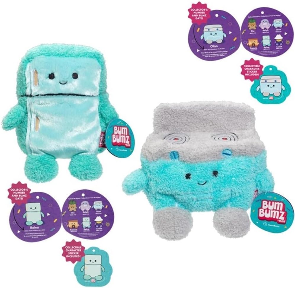 BumBumz Large 7.5 Inch 5 Pack Set Weighted Sensory Plush - Officially Licensed - Collectible, Soft, Fuzzy, Cute Emotional Support Stuffed Animal Toy - Stocking Stuffer Gift for Kids, Boys & Girls
