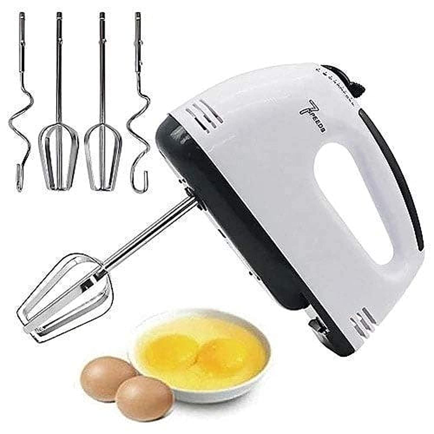 JUTEK® Electric Hand Mixer for Cake Multifunctional 7 Speed Hand Mixer Kitchen Blender Handheld Mixer Portable Kitchen Blender Whisk Blender Whipper Dough Hook Egg Beater Cake and Baking