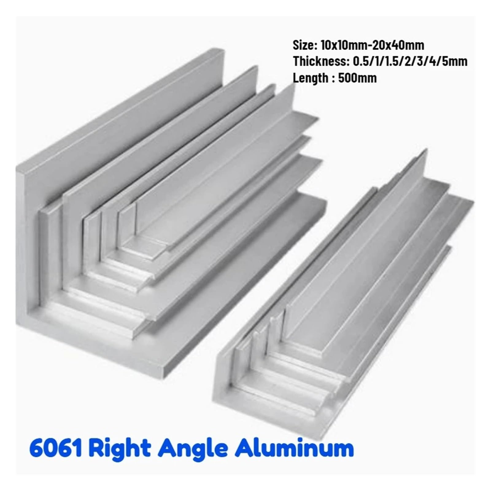 Ángulo de aluminio Perfil triangular con borde de aluminio en ángulo | 1/2 piezas 6061 Derecha en forma de L Resistente al óxido Plata ligera(20x30x4mm-1pcs)