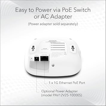 NETGEAR Wireless Access Point (WAX210)| WiFi 6 Dual-Band AX1800 Speed | 1 x 1G Ethernet PoE Port| WPA3 Security | Create Up to 4 Separate Wireless Networks | Ceiling and Wall Mount