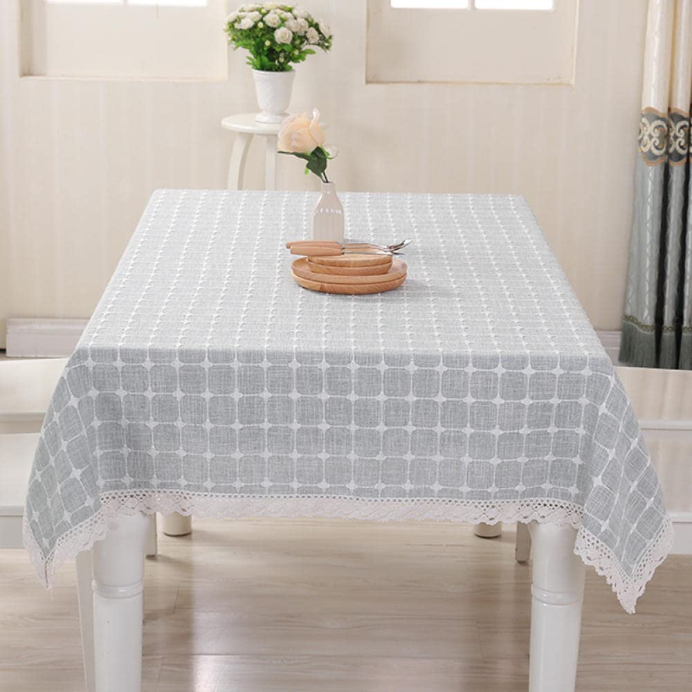 Mantel de Mesa Rectangular de Tela Manteles Algodón y Lino Transpirable Lavables Antimanchas para Decoración de La Mesa de Comedor Beige C 60 × 120cm