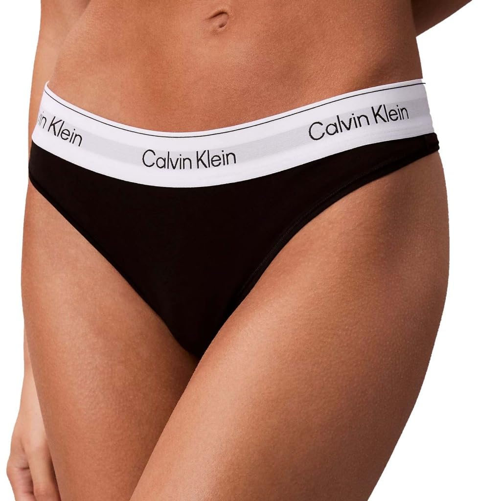 Calvin Klein Damen String Thong mit Stretch, Schwarz (Black), XS