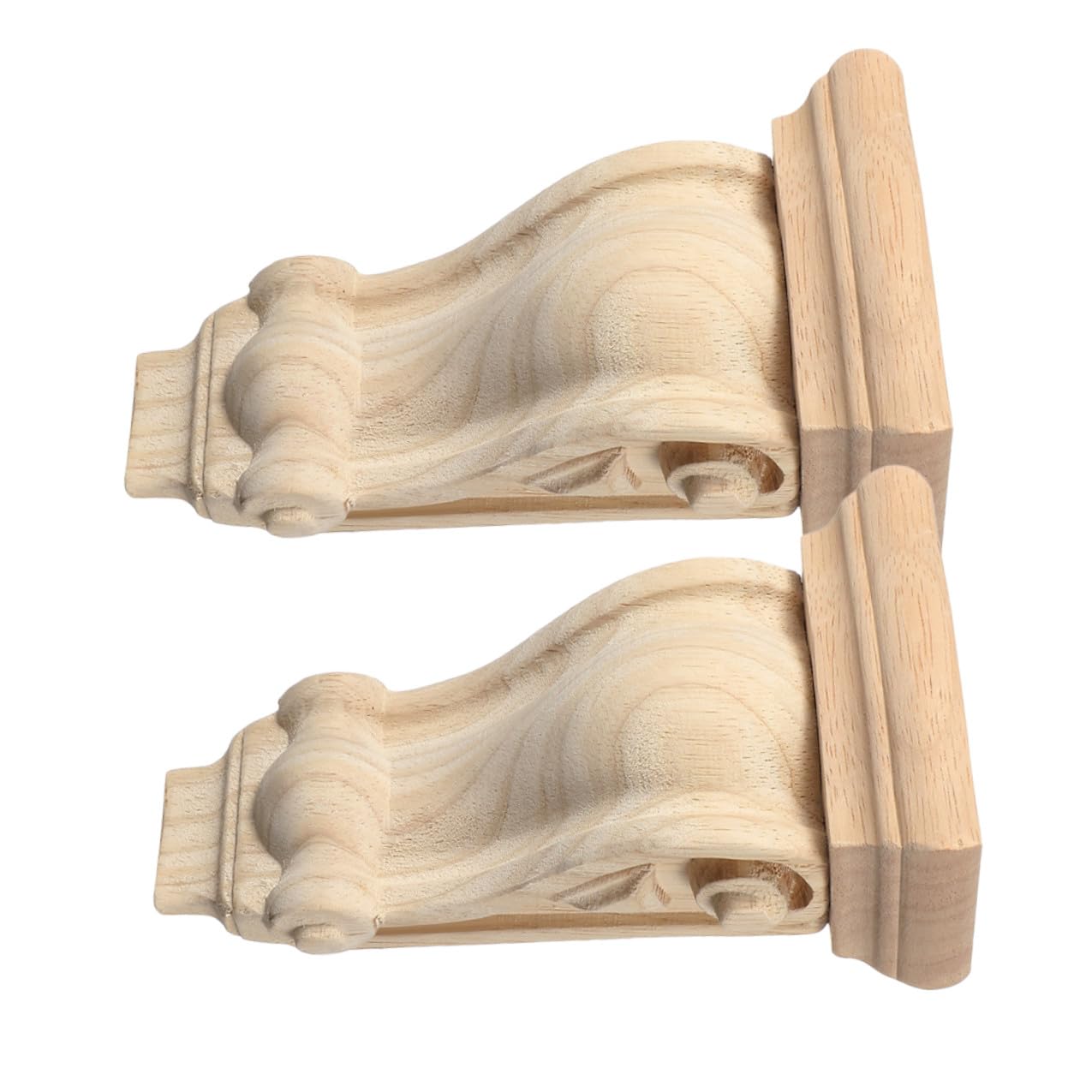 Ménsulas de Madera Tallada Estilo Europeo Detalles Hechos a Mano, Diseño Elegante y Fácil Instalación para Chimeneas y Muebles, Pack de 2 Unidades