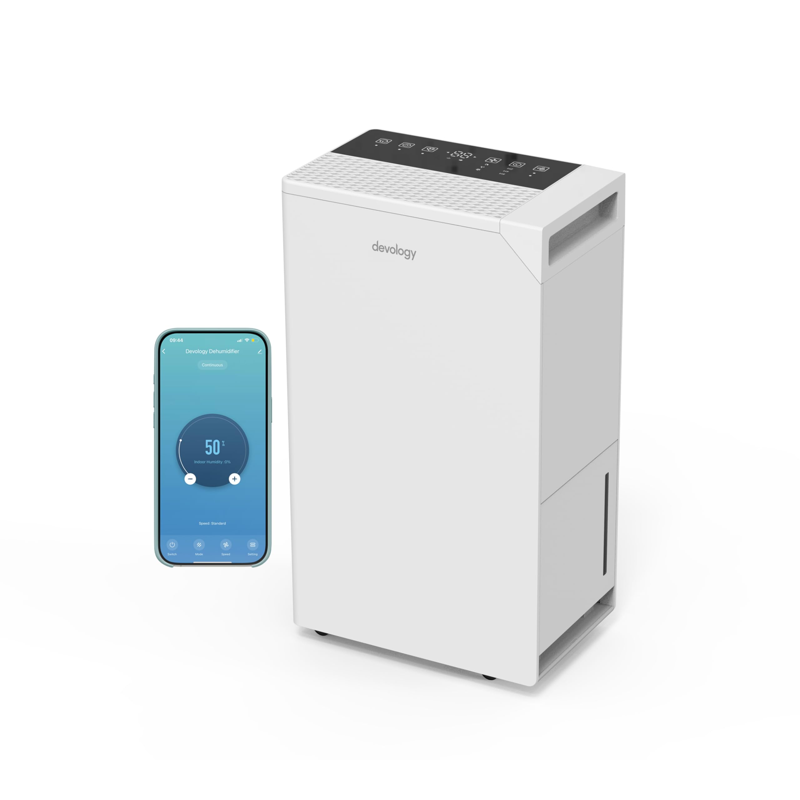 Devology 20L/Day Smart Compressor Dehumidifier - 3.5L Water Tank, Sleep Mode, 24H Timer, Laundry Clothes Drying Mode - Humidity Sensor Mould Remover with APP Control - Damp & Condensation Remover