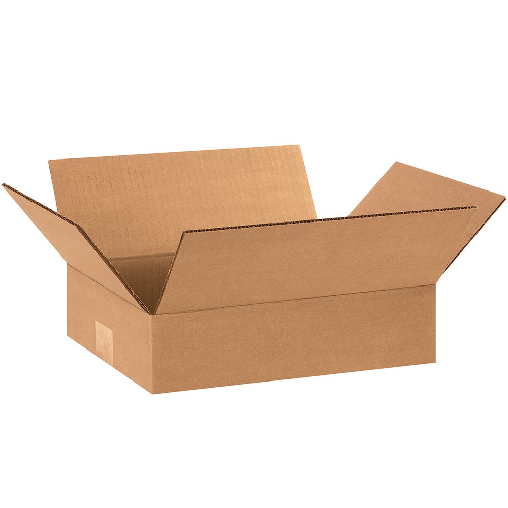 BOX USA Shipping Boxes Flat 12"L x 8"W x 3"H 25-Pack - Corrugated Cardboard Box for Moving, Mailing, Packing, Packaging and Storage