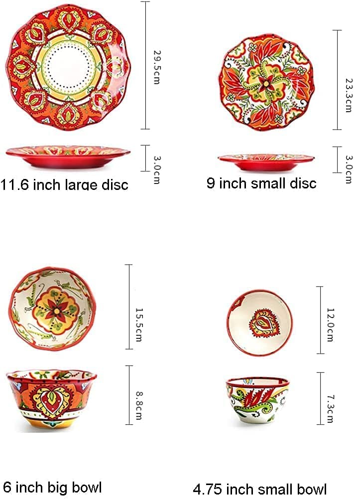 Zestawy obiadowe na przyjęcie obiadowe 6-częściowe zestawy obiadowe dla 2 osób Zestaw porcelanowej zastawy stołowej w stylu europejskim z okrągłym,