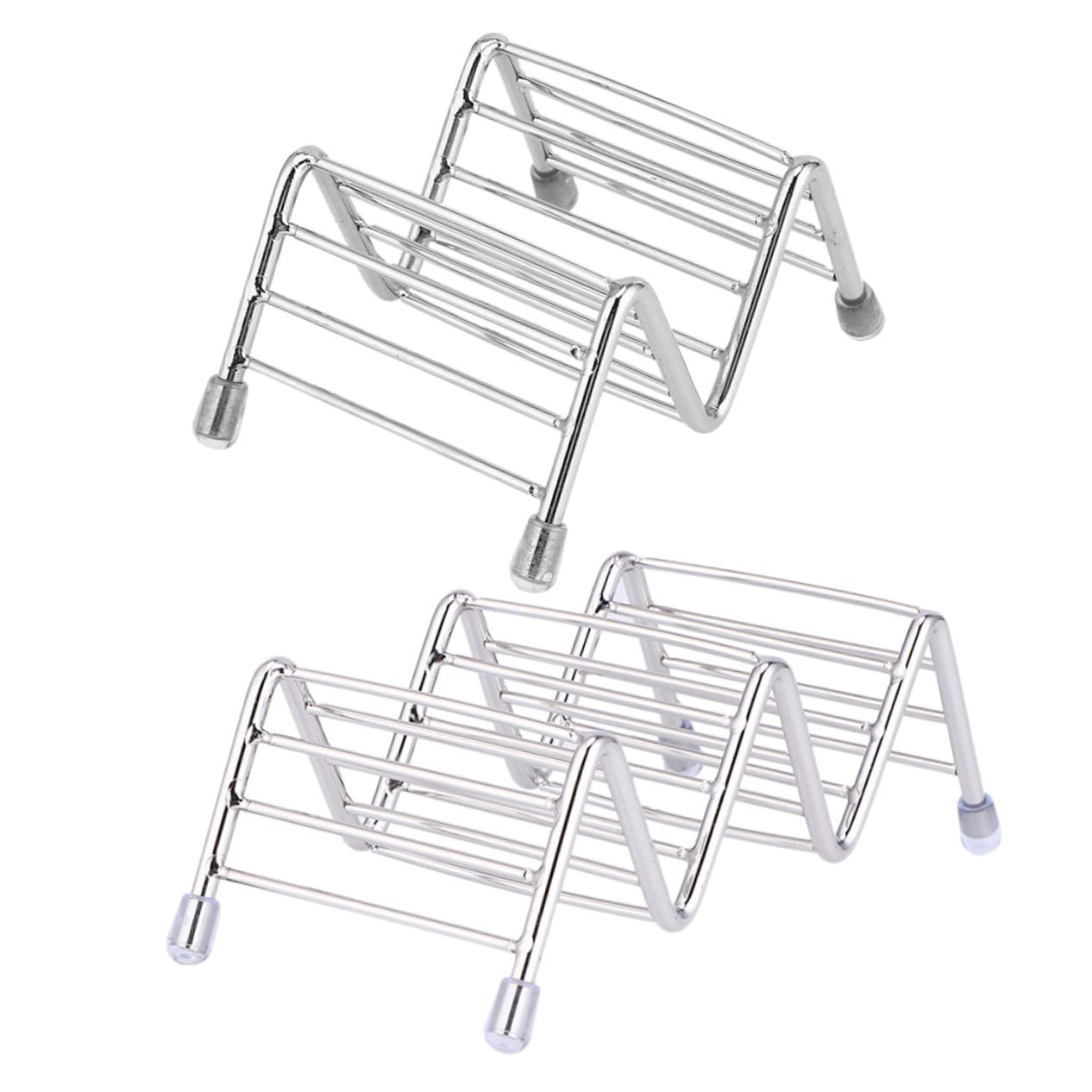 HOLIDYOYO 2pcs Mexican Pancake Rack Taco Tuesday Taco Baking Holder Burritos Home Taco Rack Comal for Tortillas Taco Shell Holder Taco Stands Taco Holder Tray Stainless Steel Silver