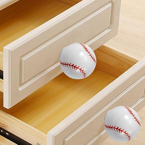 Miniatura 3 de Pomos de béisbol para aparador, paquete de 8 pomos de cajón de decoración de béisbol, perillas deportivas de pelota para niños, cajón, armario,
