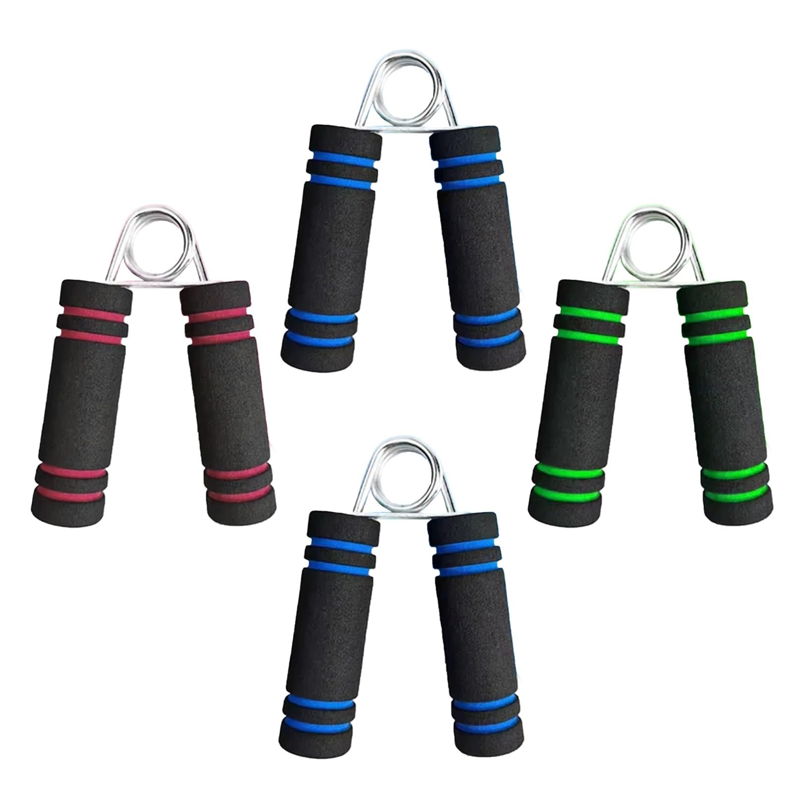 PNJB, Hand Grip Strengthener with Foam Handle, Finger Exercise Power Gripper, Hand Gripper for Men & Women for Gym Workout, Forearm Exercise Hand Exercise Equipment, (4 Pcs)