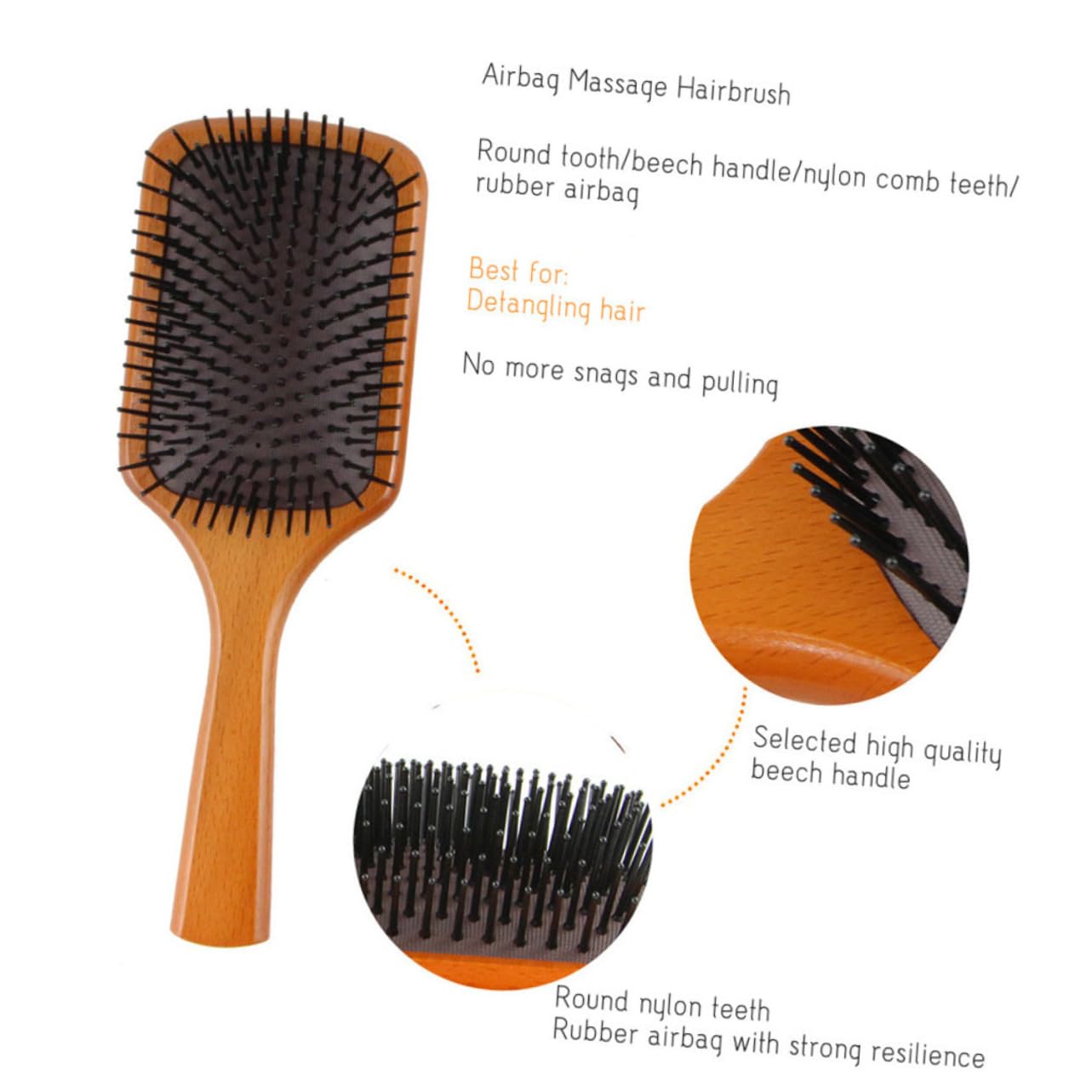 Didiseaon 3 Piezas Peine De Nailon Para Peines Para El Cabello Para Hombre Para Peinar El Cabello De Masaje Viajar Cepillo De Pelo Aguja De Nailon Colchón De Aire