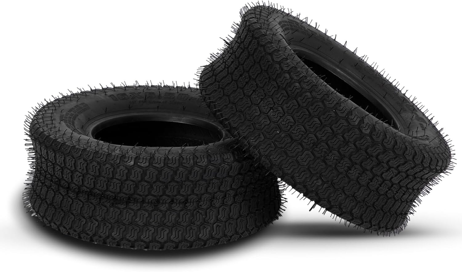 16x6.50-8 Lawn Mower Tires, turf tread, tubeless (2-pack)