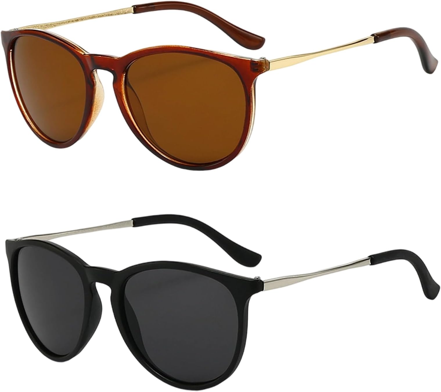 2PCS Sunglasses Womens, Polarised Ladies Sunglasses with Lightweight Frames, Womens Sunglasses Ideal for Driving and Outdoor Activities, Stylish Eyewear Accessories