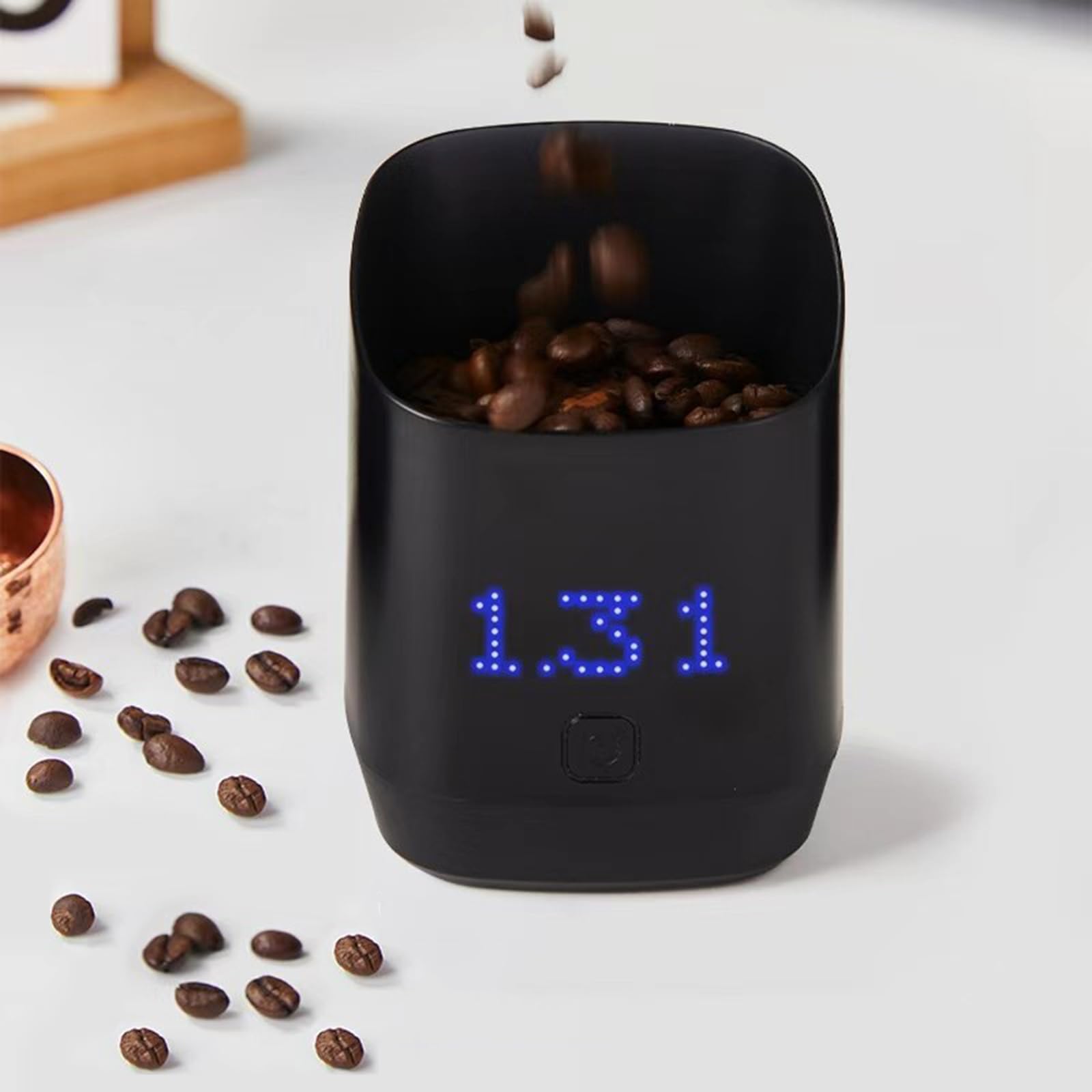 Bilancia digitale da caffè con display a LED, scala dosatrice digitale per caffè, ricaricabile USB-C, alta precisione 0,1 g, capacità 500 g, per caffè fatto a mano e uso in cucina
