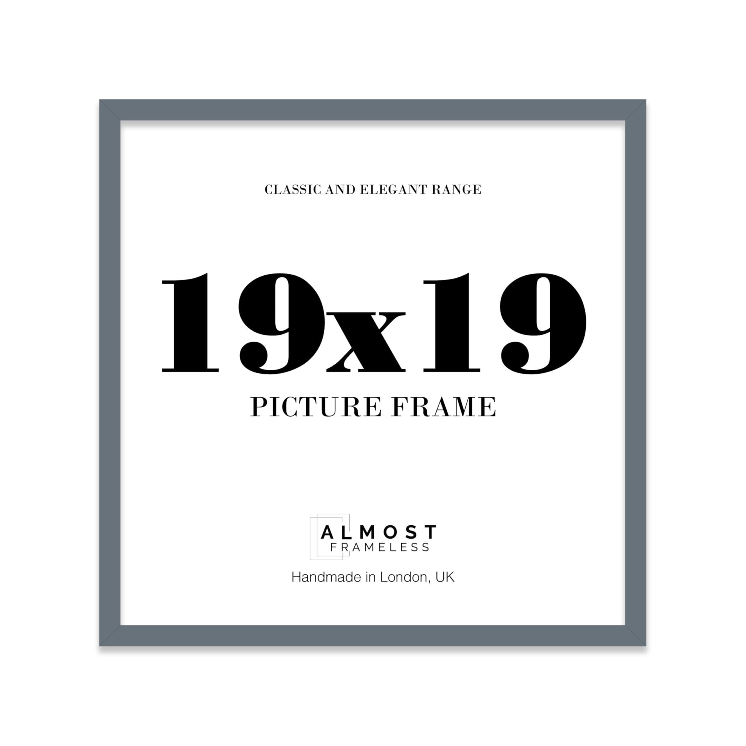 19x19 Grey Picture Frame for Square Photos, Posters, Prints & Artwork, (10.2 x 15.2cm) Wall Display Moderrn Style Photo Frame for Home, Office, Gallery Wall, 1 Pack
