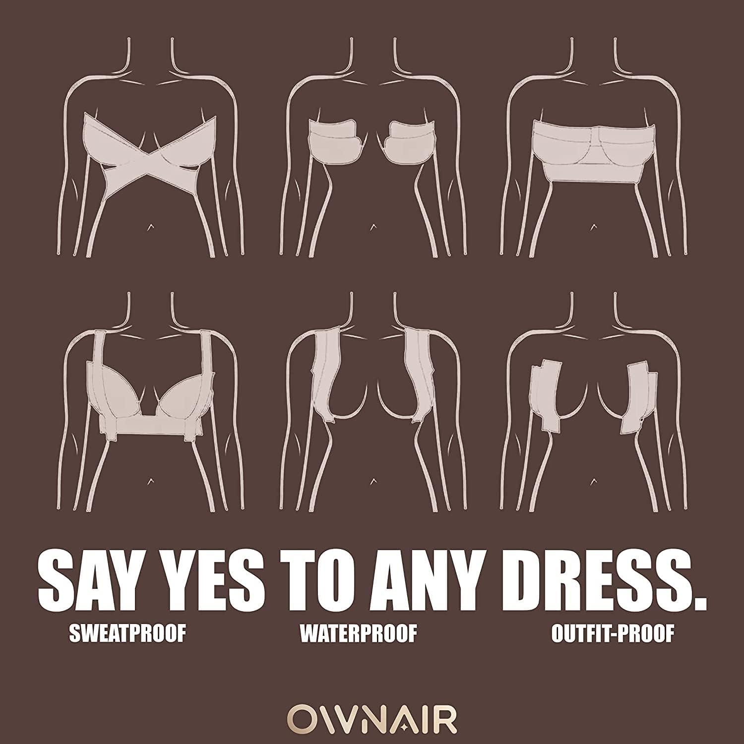 GOLD LEAF COMPANY Ownair XL breast tape with Nipple Cover and Double Sided Tape for women, breathable breast support, boob tape, skin friendly adhesive, Made from Premium Cotton (Beinge)