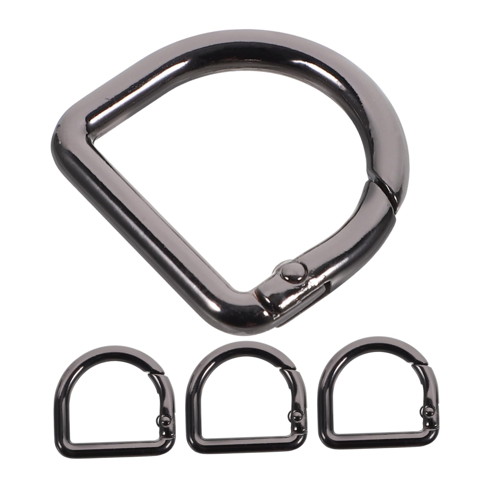 Homoyoyo 4pcs d Shaped Spring Snap Clip Hooks Carabiner for Handbag Backpack Dog Leash Convenient Quick Release Keyring Buckles for Everyday Use