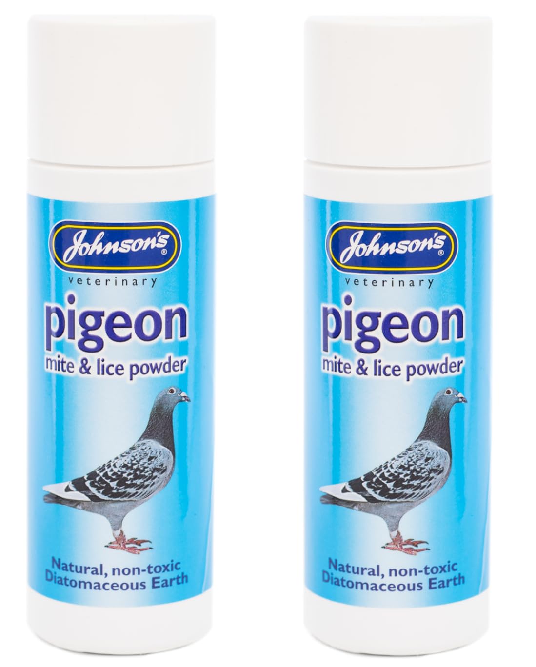 2 PACK JOHNSONS VETERINARY NATURAL PIGEON POWDER MITE & LICE POWDER 50G
