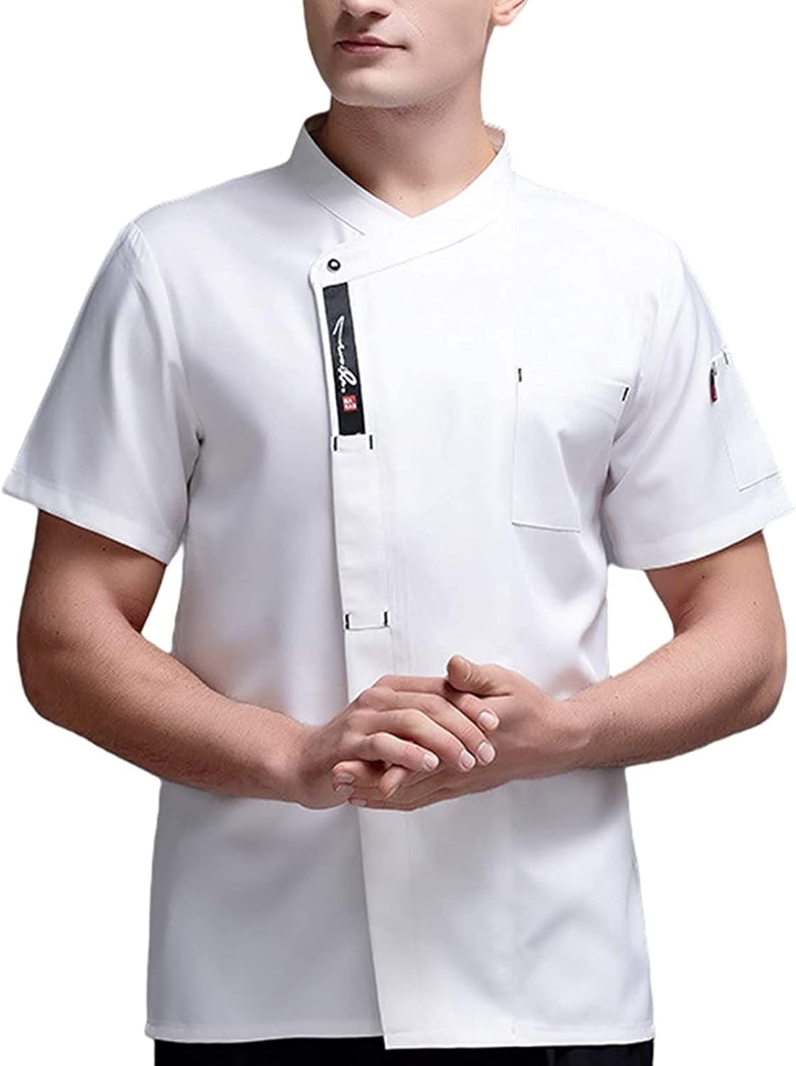 Chef Coat, Unisex Men Professional Restaurant Top Chef Uniform Kitchen Cooking Workwear Jacket Catering Waiter Overalls Outfits(White_C(XL))