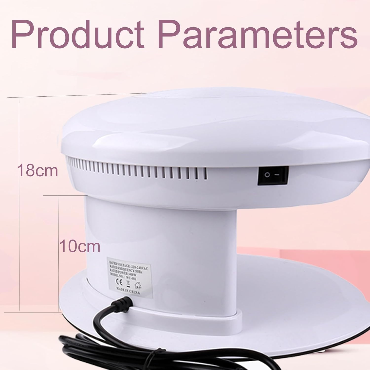 Essiccatore ad aria per smalto da 400 Watt, ventilatore per unghie, asciuga smalto per unghie, sensore automatico intelligente, aria calda e fredda, ventilatore per asciugare lo smalto per
