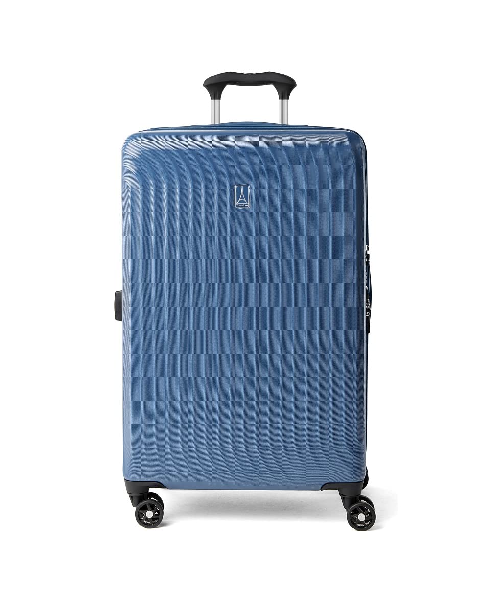 TravelproMaxlite Air Check-in Suitcase 8 Wheels 27x17x11 Inches Rigid, Ultralight, Expandable and Resistant 89 liters Large Suitcase Airplane Warranty 5 Years, Blue