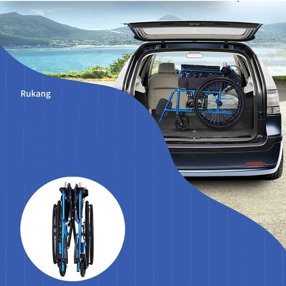 Silla de Ruedas Silla de Ruedas Manual Ligera de Aluminio con Bolsa de Almacenaje Respplegable Silla de Ruedas Autopropulsable/Black