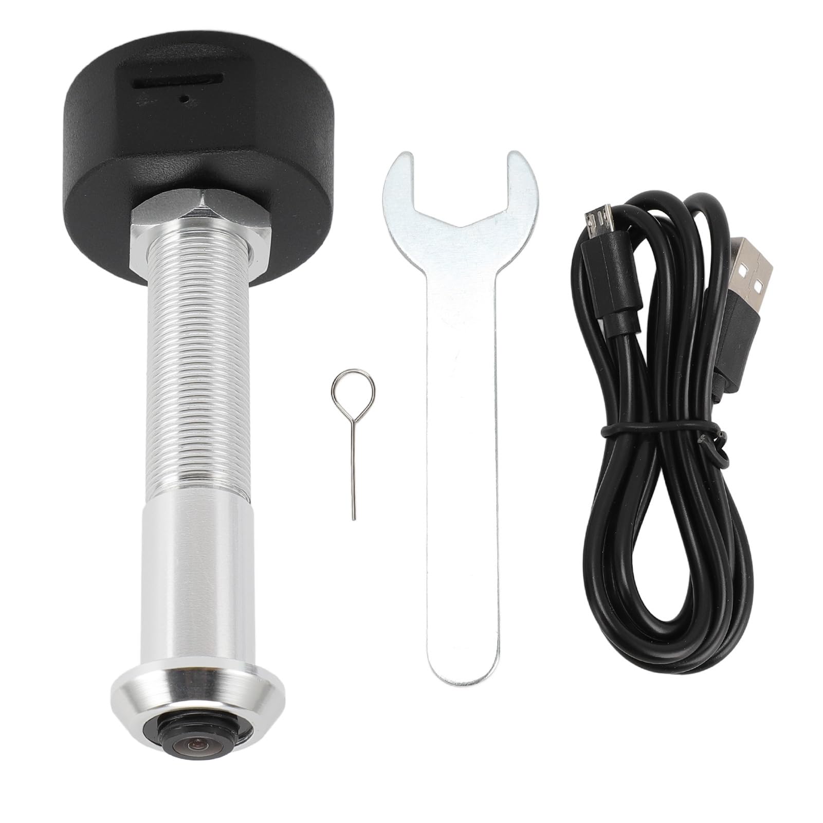 ASHATA Telecamera spioncino grandangolare 1080p HD con obiettivo 170°, con rilevamento di movimento, app per Tuya per la sicurezza domestica (argento)