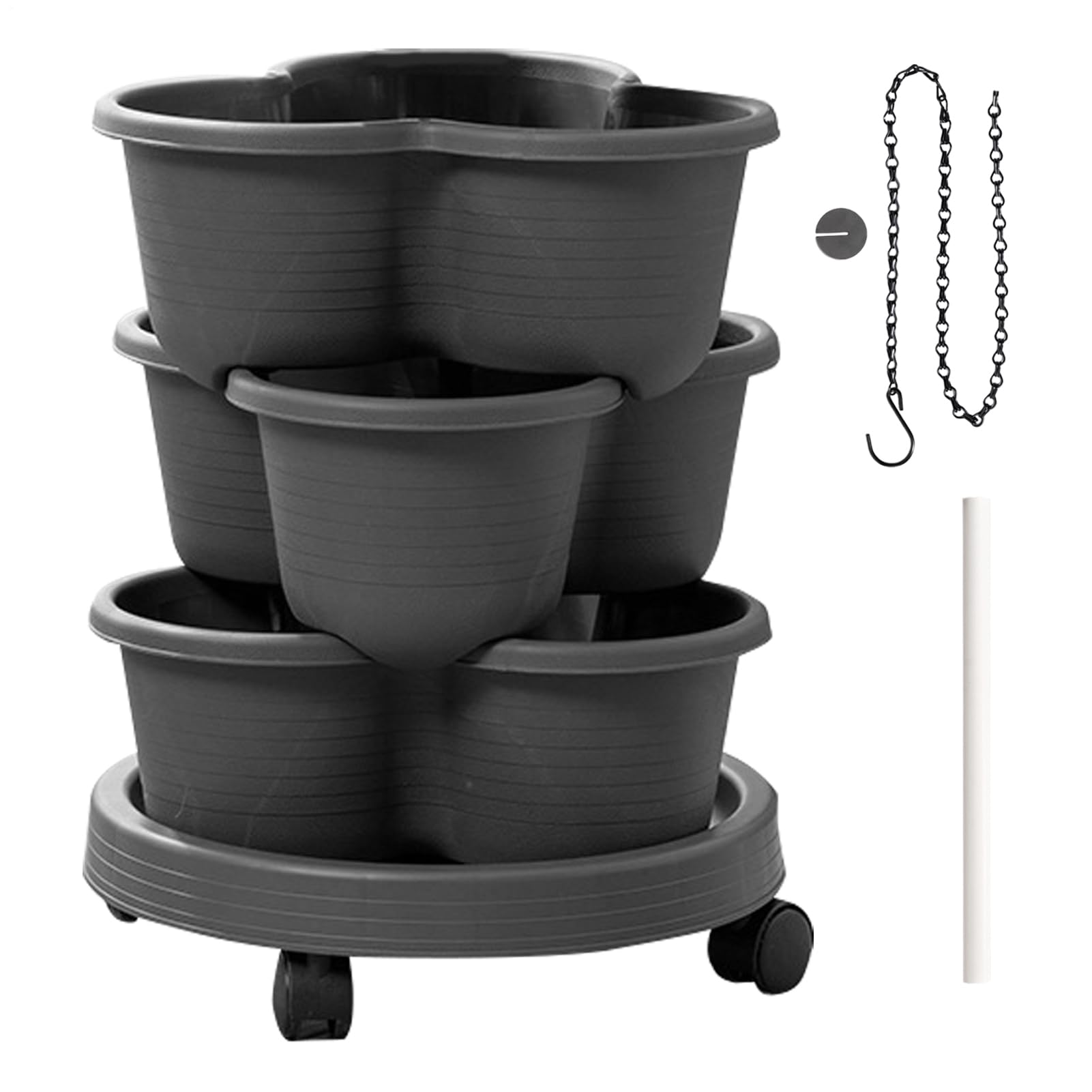 Torre De Jardín Vertical Macetas Apilables Para Sembrar Flores Y Verduras