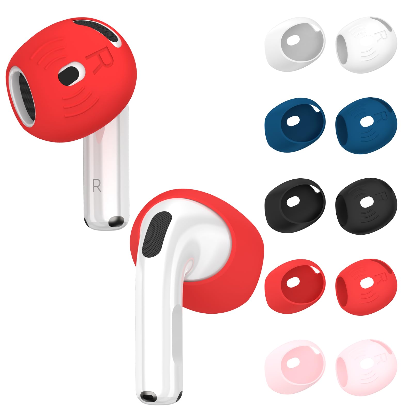 [5 Pairs] for AirPods 4 Ear Tips Covers Sport Anti Slip Anti Scratche Skin Soft Silicone Eartip AirPods 4 Gen Earbuds Accessories Compatible with Apple AirPods 4th Generation (5 Colors Mix)