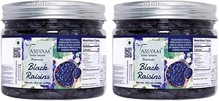 Tassyam Premium Seedless Black Afghan Raisins 600g (2X 300g) Kali Draksh, Healthy Dry Fruits Luxury Box Kishmish