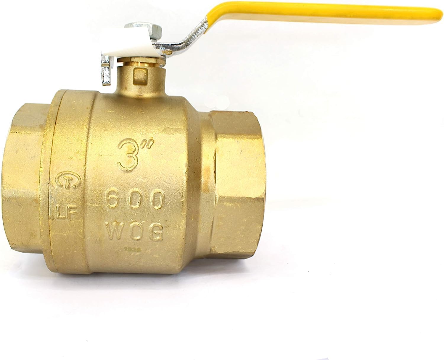 3" Brass Ball Valve Female Threaded IPS Full Port Irrigation Water Valves Yellow Mechanical Lever Handle Inline Steam Oil ASME B 16.33 150 WSP 600 WOG Supplies Hot Cold Pipes CSA Approved