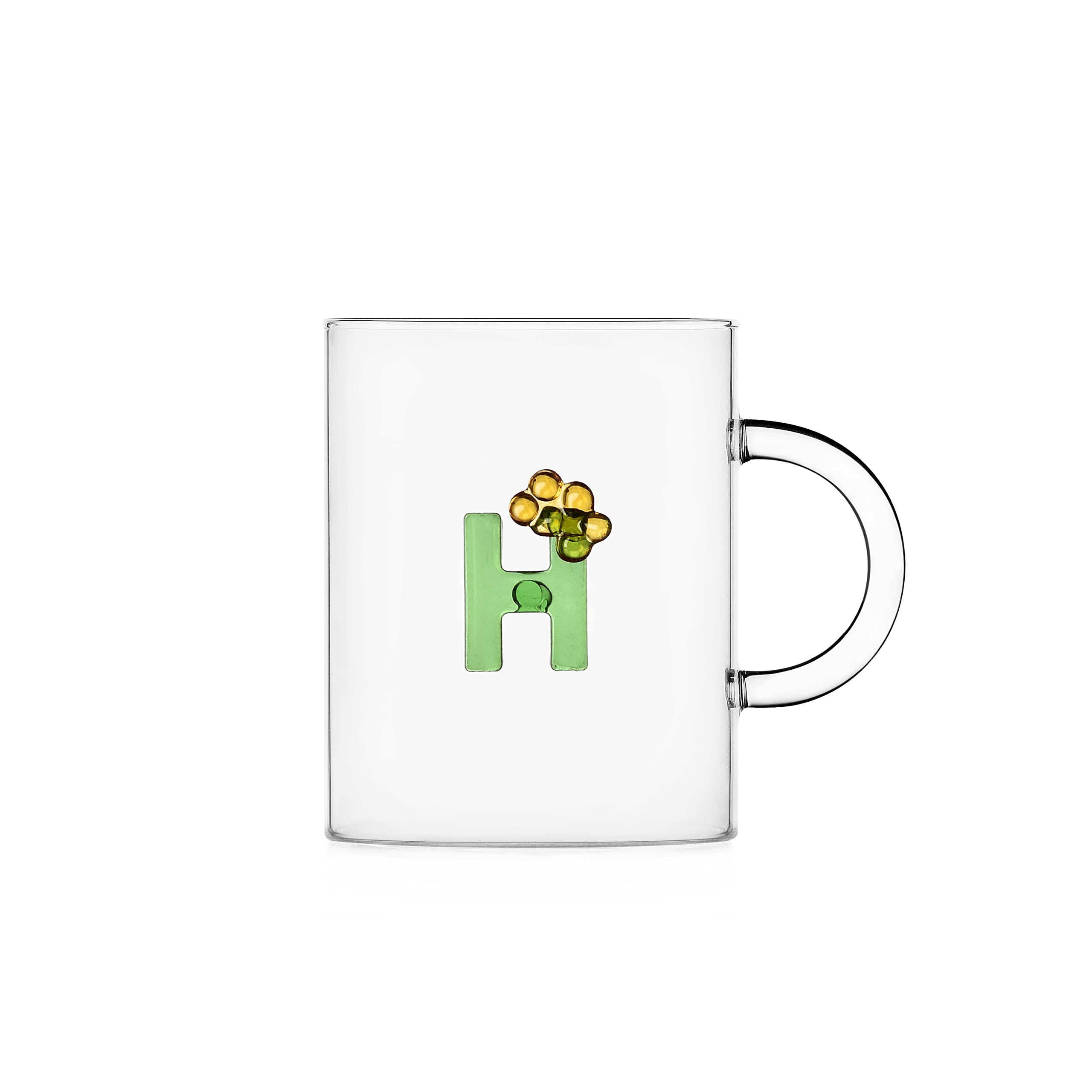 Ichendorf Milano Mug H | Bloom Alphabet Collection | 47 cl | Borosilicate Glass | Handmade