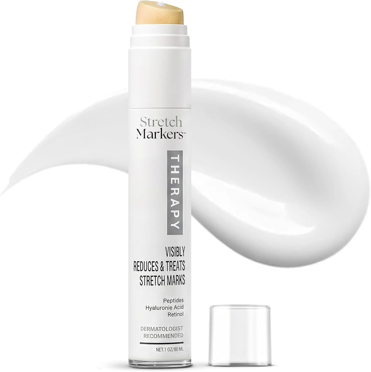 Therapy Stretch Mark Cream – Visibly Reduces and Treats, Stretch Marks Removal with Retinol, Hyaluronic Acid, Bioactive Peptides & 3D Stem Cell Technology, 1 fl oz