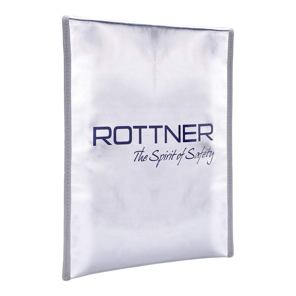 Rottner Silber Fire-Retardant Document Pouch A4 Zipper Velcro Closure