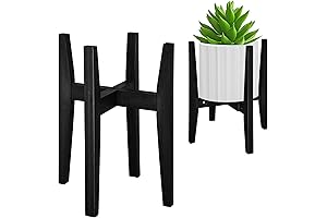 Adjustable Corner Plant Stand, Sophia Mills Bamboo Plant Shelf