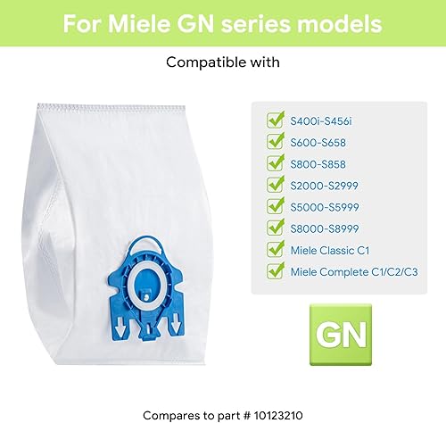 Miniatura 5 de Puredaisy - Bolsas de repuesto para aspiradoras Miele GN, paquete de 10 bolsas, 3 juegos de filtro, 1 cepillo pequeño, compatible con Classic C1,