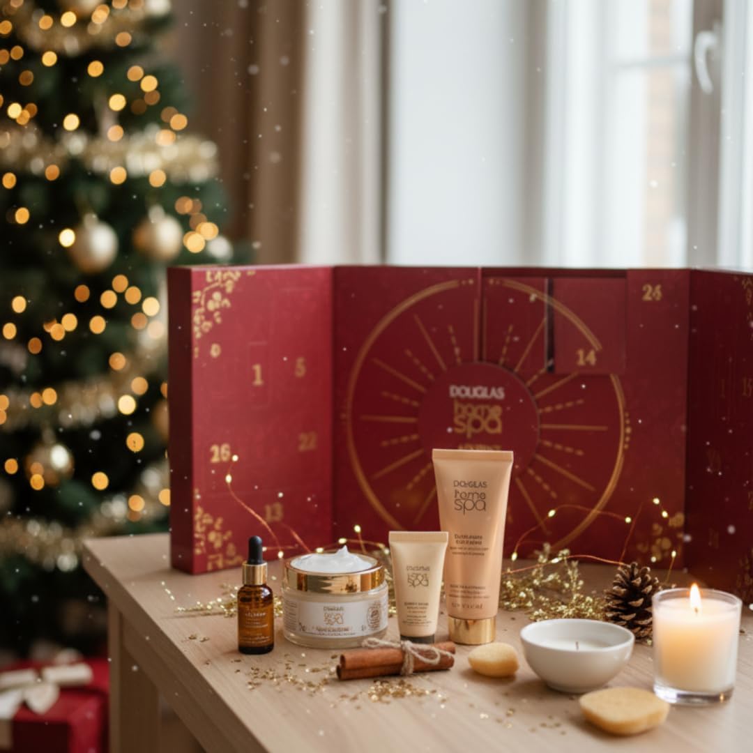 Douglas Calendario de Adviento 2025 Mujeres Lujo Spa Beauty, valor 270 €, 24 productos cosméticos y de cuidado para mujeres y niñas, calendario de Adviento, incluye ambientador JUNG