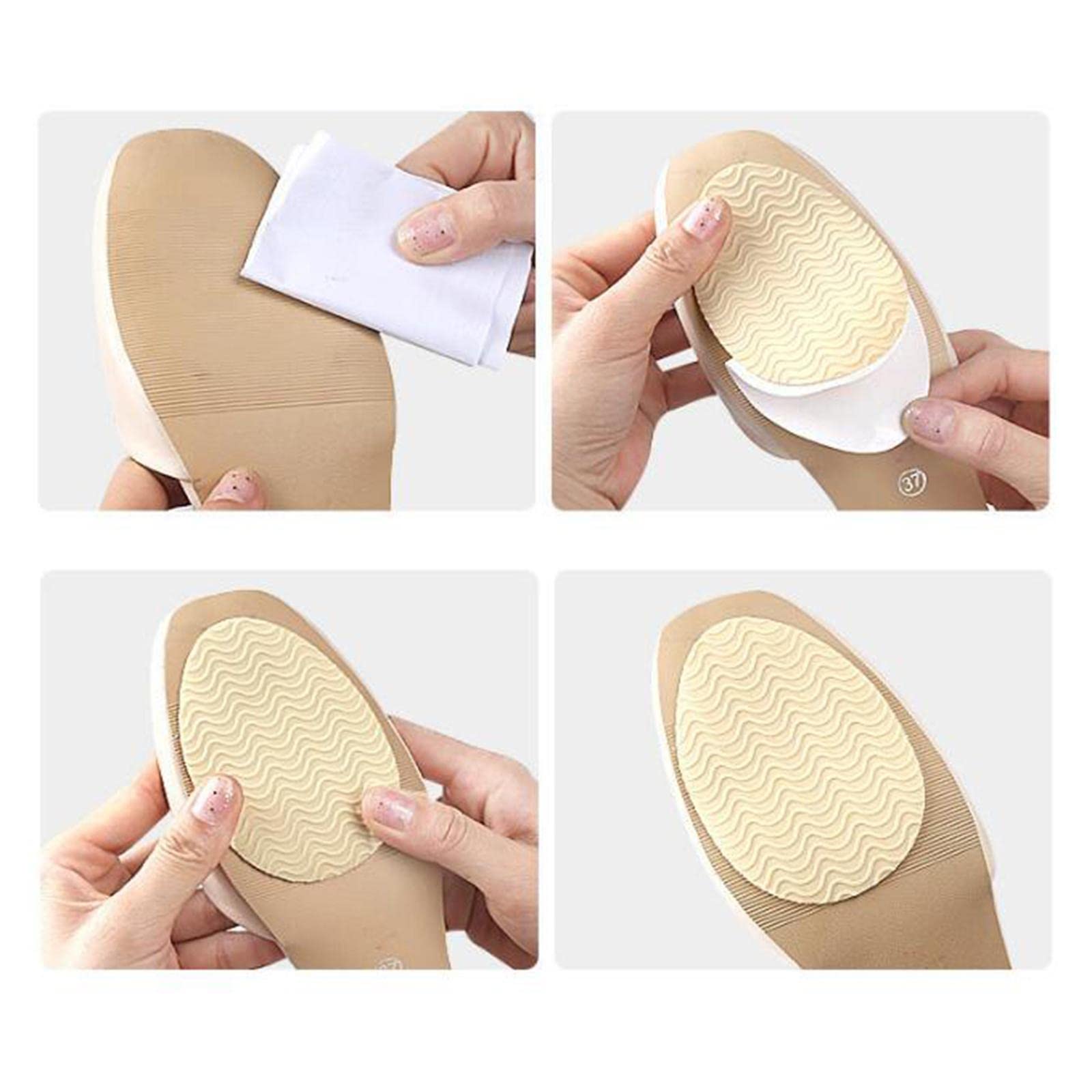 Juego de 10 almohadillas antideslizantes de goma autoadhesivas para zapatos de tacón alto, color caqui
