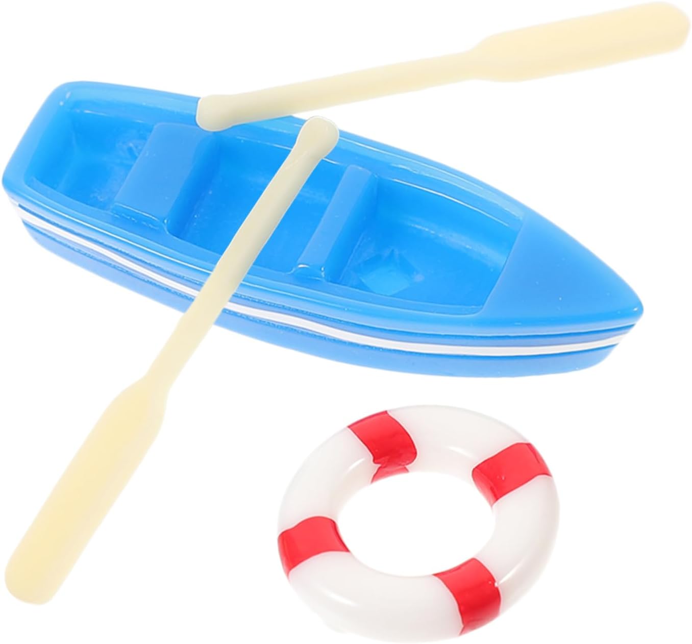 ibasenice 1 Set Mini Beach Decor Kit Micro Landscape with Mini Boat Paddles and Life Ring for DIY Gardening Potted Decorations and