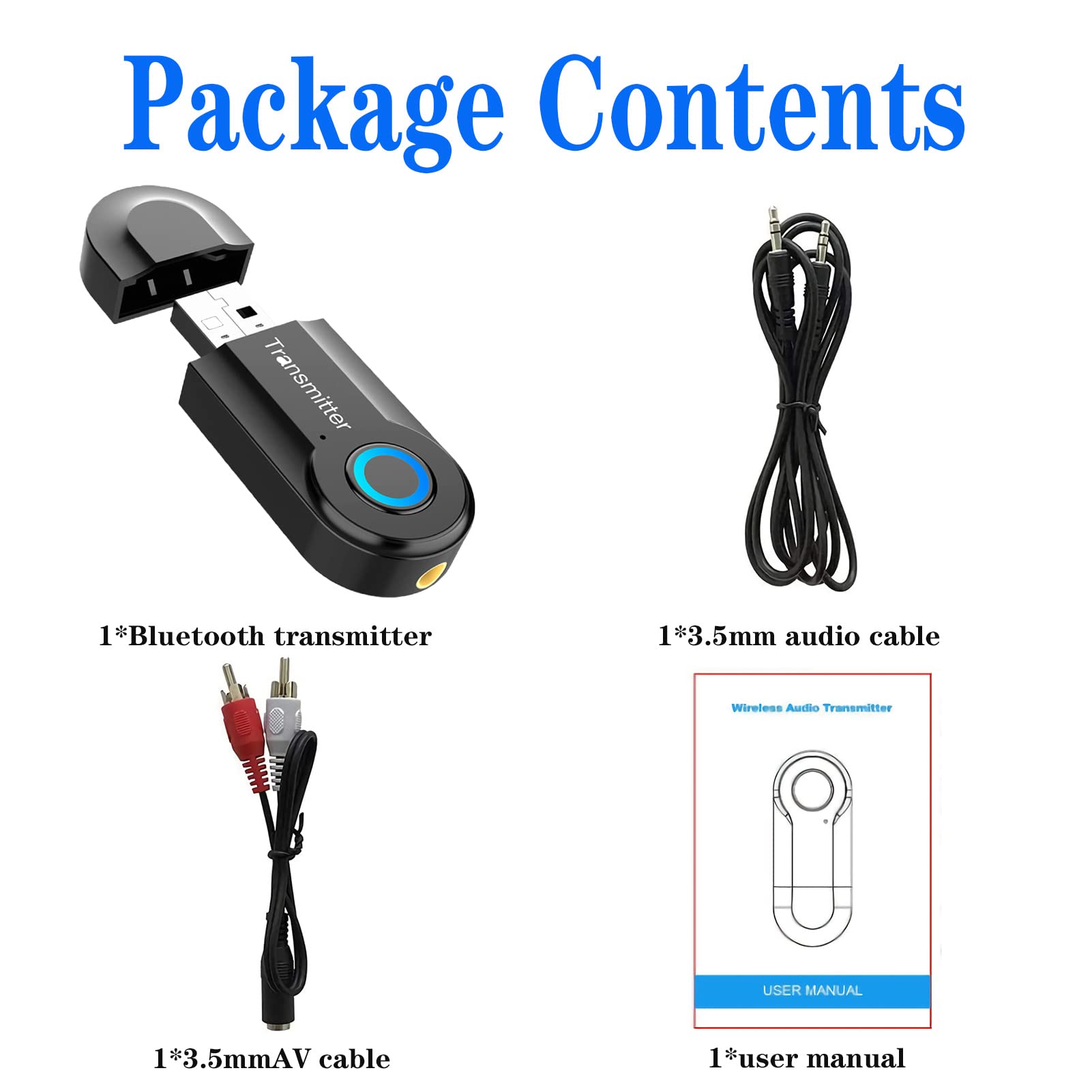 Trasmettitore Bluetooth 5.0, Adattatore Portatile A Bassa Latenza, Audio Stereo Wireless Da 3,5 Mm Per Tv, Cuffie, Mp3, Mp4