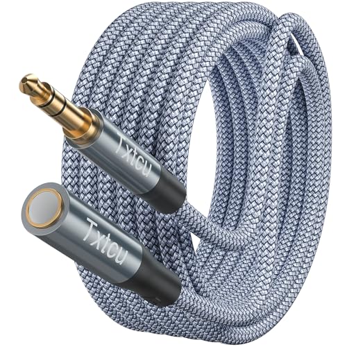 Txtcu Headphone Extension Cable 5M 3.5mm Stereo Jack Cable Male to Female aux Extension Cord Headphone Extension Cord for Laptop iPhone iPad Tablet Headphone TV PS4 MP3 Speaker Smartphone