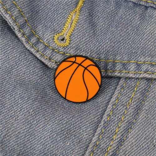 Image of MALOYANVE Basketball Stands Brooch Pin for Men Women Creative Fashion Enamel Sport Theme Pin Basketball Hoops Label Pin Badges Jacket Shirts Bag Decor