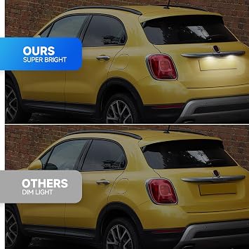 LED License Plate Light Lamp Assembly For Fiat 500X 2014-2019 6000K White LED Rear Tag License Plate Lights built-in Error Free CanBus