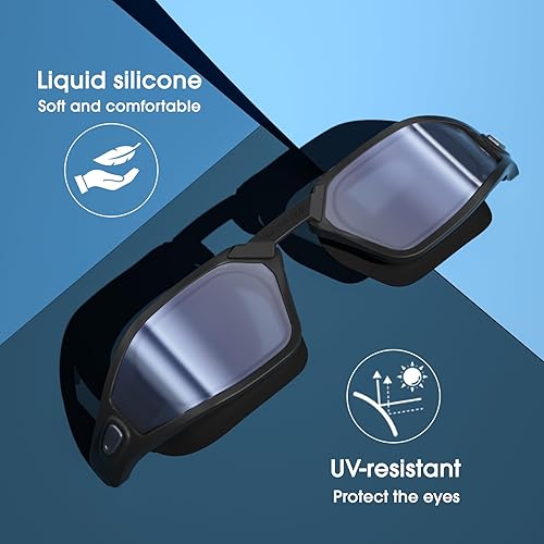 Miniatura 7 de Gafas de natación polarizadas unisex para mujeres, hombres, niños y niñas, 100% antivaho y anti-UV